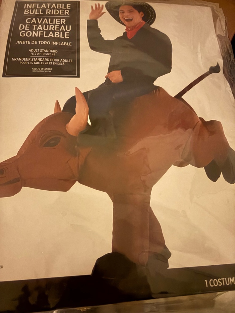 Inflatable Bull Rider Costume - Brown